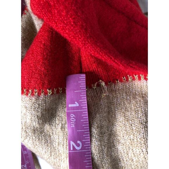 H Halston Sweater Striped Colorblock Cowl Neck Pullover Red Combo NWT S - Picture 6 of 8